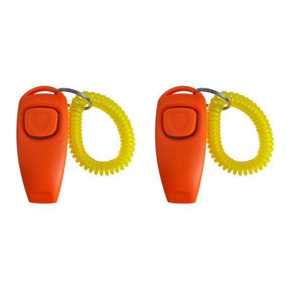 Zeiwohndc 2pcs Dog Training Tool Clickers Whistle with WristStrap For Effective Commands