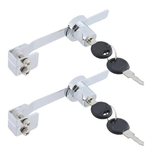 Zeiwohndc 2pcs Showcase Lock Set with key Locking Mechanism for Glass Cabinet Ratchets