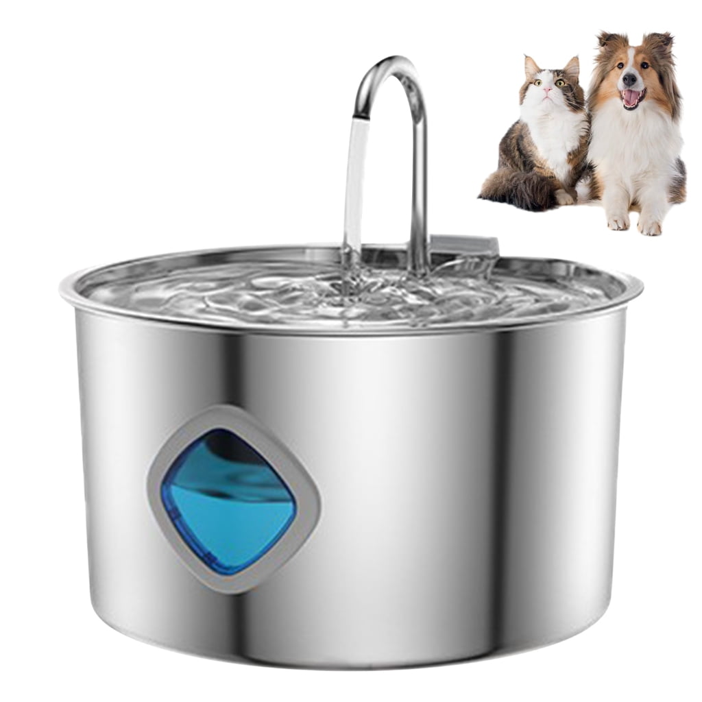 Zeiwohndc 3.2L Pet Water Dispenser Stainless Steel Automatic USB Water Fountain For Dog