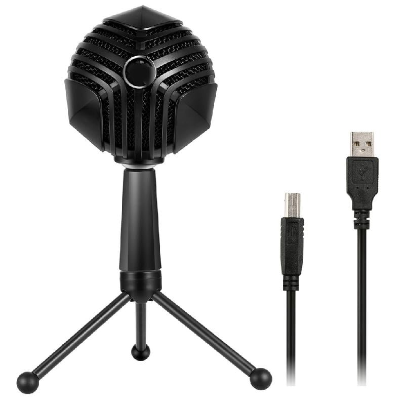 Zeiwohndc 360° Rotable USB Computer Microphone PC Mic Microphone for Computer Laptop