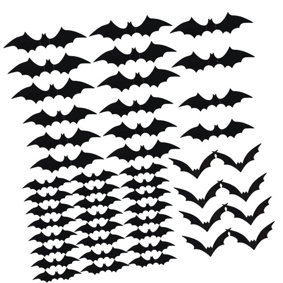 Zeiwohndc 3D Bat Wall Decals Adhesive PVC Sticker for Wall Window Halloween Decoration