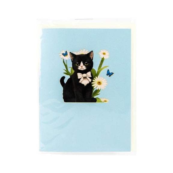 Zeiwohndc 3D Popup Card Butterfly Cat Popup Greetings Cards for Congratulation,Birthday