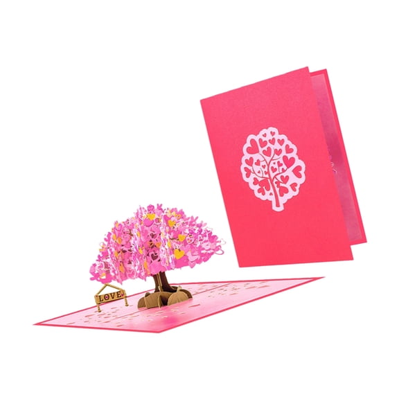 Zeiwohndc 3D Popup Invitation Card for Birthday Event Valentine Day Heart Tree Card