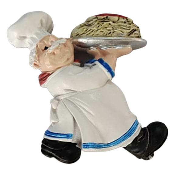 Zeiwohndc 3D Resin Chef Fridge Magnet Italian French Chef Figurine Statue Refrigerator Magnets Home Kitchen Restaurant Decorations