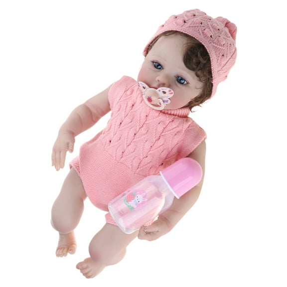 Zeiwohndc 48cm Rebirth Doll with Open Eye Realistic Doll with Handmade Implanted Hair