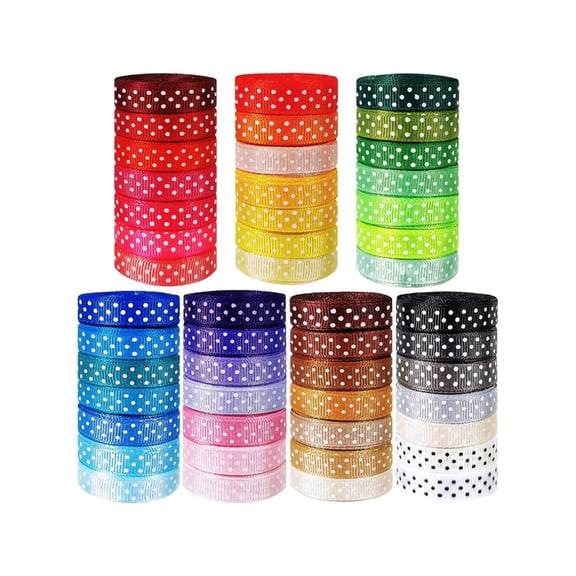 Zeiwohndc 49 Color Variety Ribbon Spools DIY Round Making Supplies Craft Hair Deck