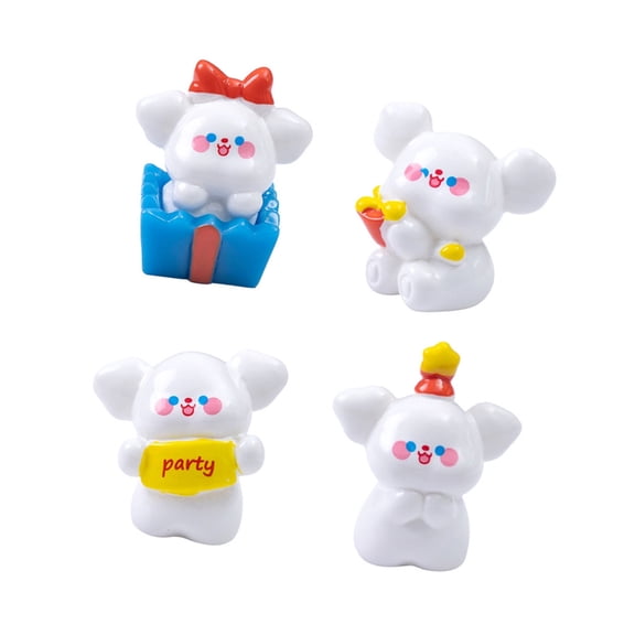 Zeiwohndc 4Pcs Fairys Garden Accessories Resin Dogs Figurines Mini Dogs Statue Gift