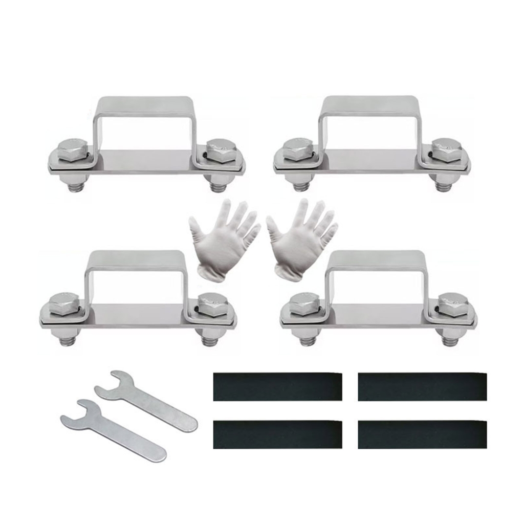 Zeiwohndc 4Pcs U Shaped Connector Bracket Metal Steel Square Pipe Clamp Hardware