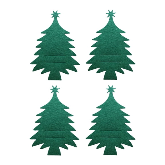 Zeiwohndc 4pcs Christmas Tree Cutlery Holder Kitchen Silverware Tableware Holder Decor