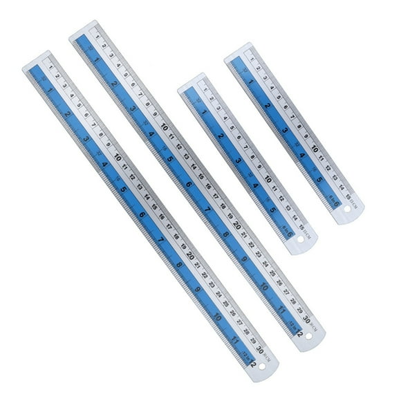 Zeiwohndc 4pcs Crafting Metal Straight Edges Ruler for Accurate Measurement Safe Edges