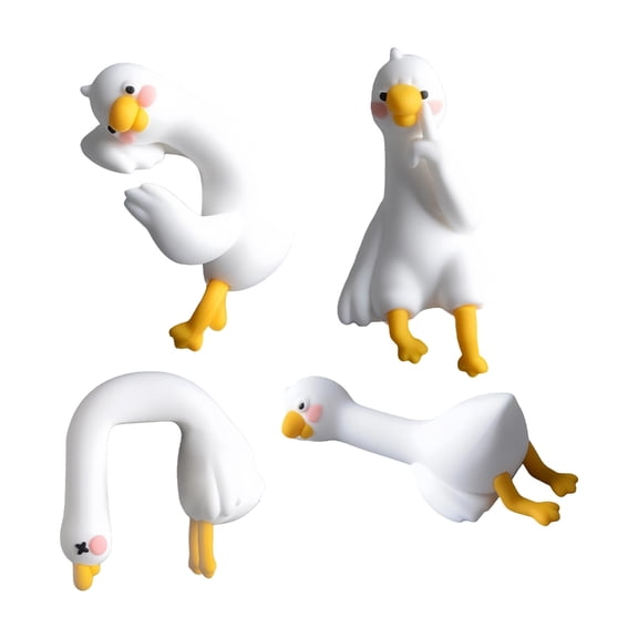 Zeiwohndc 4pcs Lovely Desk & Car Figurine Hand-Painted Resin with channel Design Lovely Office Monitor & Dashboard Decor Adorable Car Accessories