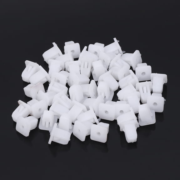 Zeiwohndc 50 Pcs White Square Car Body Plastic Push Pin Rivet Fasteners Trim Moulding Clip