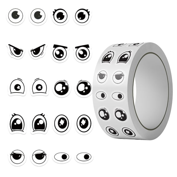 Zeiwohndc 500Pcs Eye Pattern Decorative Sticker Labels for Scrapbooking and Packaging