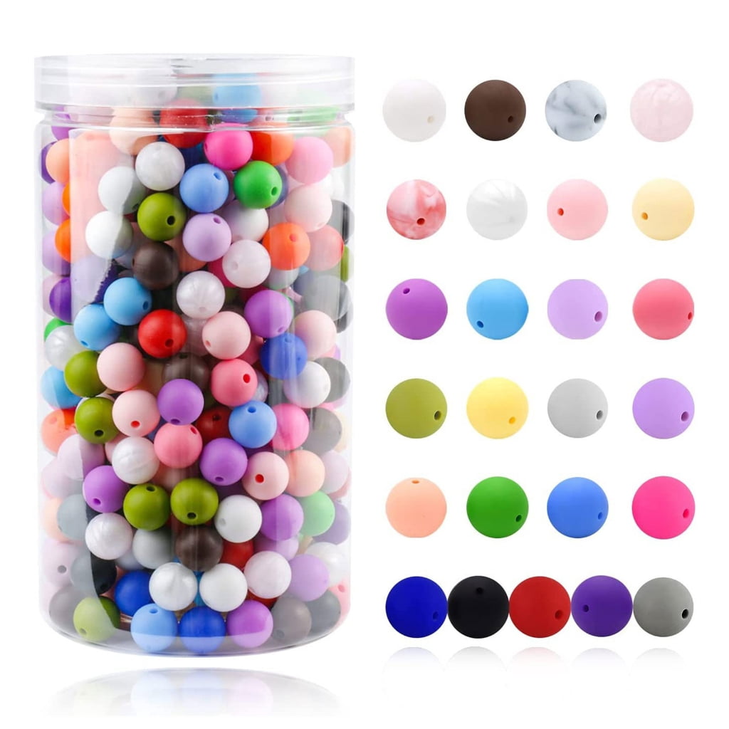 Zeiwohndc 500pcs Pacifier Clip Bead Bulk Teething Loose Bead Jewelry Infant Shower Gift
