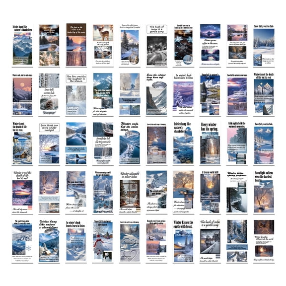 Zeiwohndc 50Pcs Winter Snow Scene Sealing Stickers for DIY Notebook Luggage Decoration