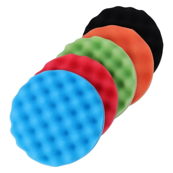 Zeiwohndc 5Pcs 6inch 150mm Waffle Sponge for Buff Polishing Pad Kit For Car Polisher