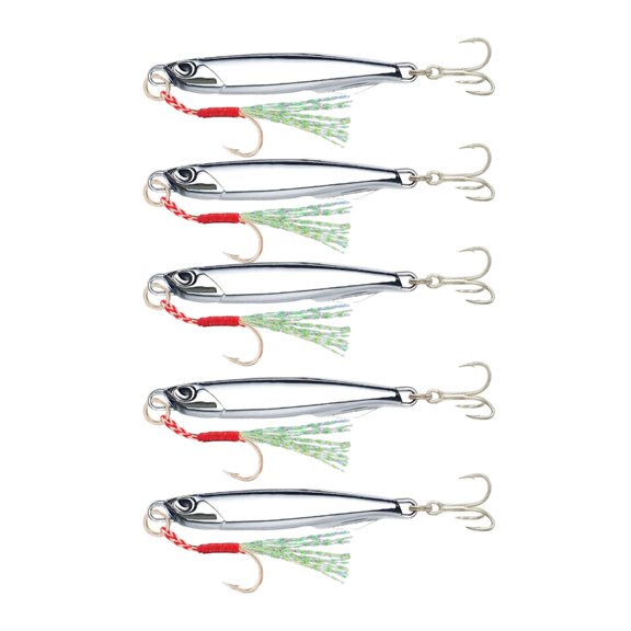 Zeiwohndc 5Pcs Fishing Baits Artificial Lures Fishing Jigging Hook Spinner Baits