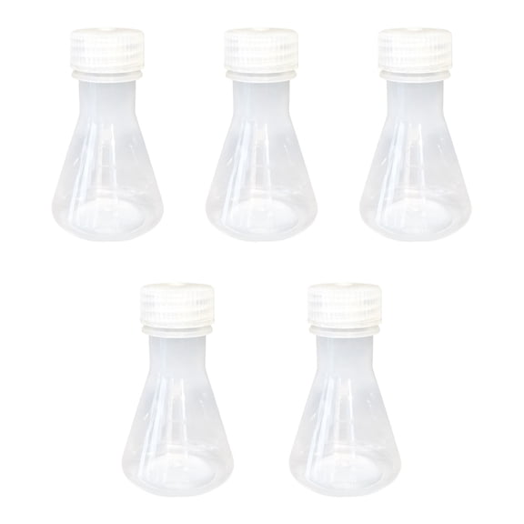 Zeiwohndc 5Pcs Multipurpose Graduated Plastic Flasks with Leakproof Lid for Laboratory