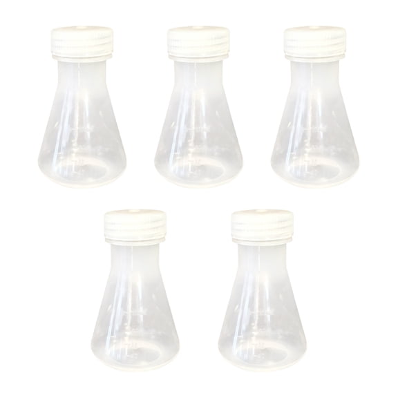 Zeiwohndc 5Pcs Multipurpose Graduated Plastic Flasks with Leakproof Lid for Laboratory