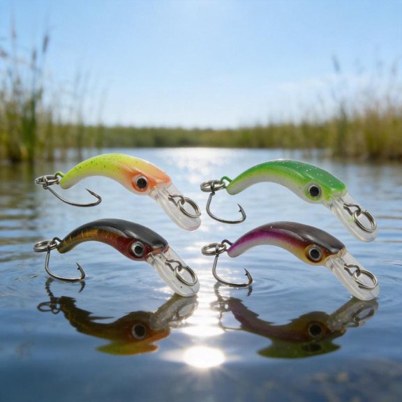 Zeiwohndc 5lots Fishing Lures Rock Cranks Baits Crankbait Minnows Trebles Hook