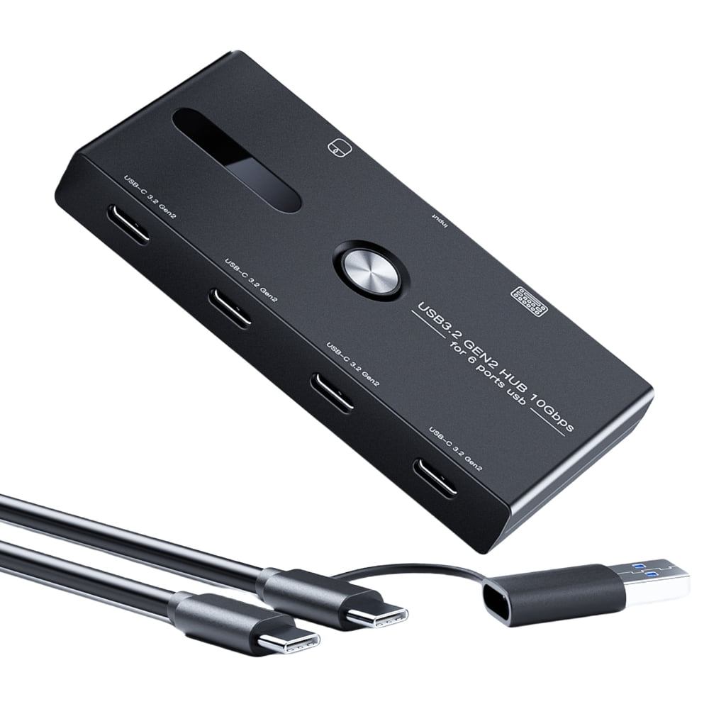 Zeiwohndc 6 Port USB C and USB A Adapter Splitter Hub 4xTypeC and 2xUSB Easy Access