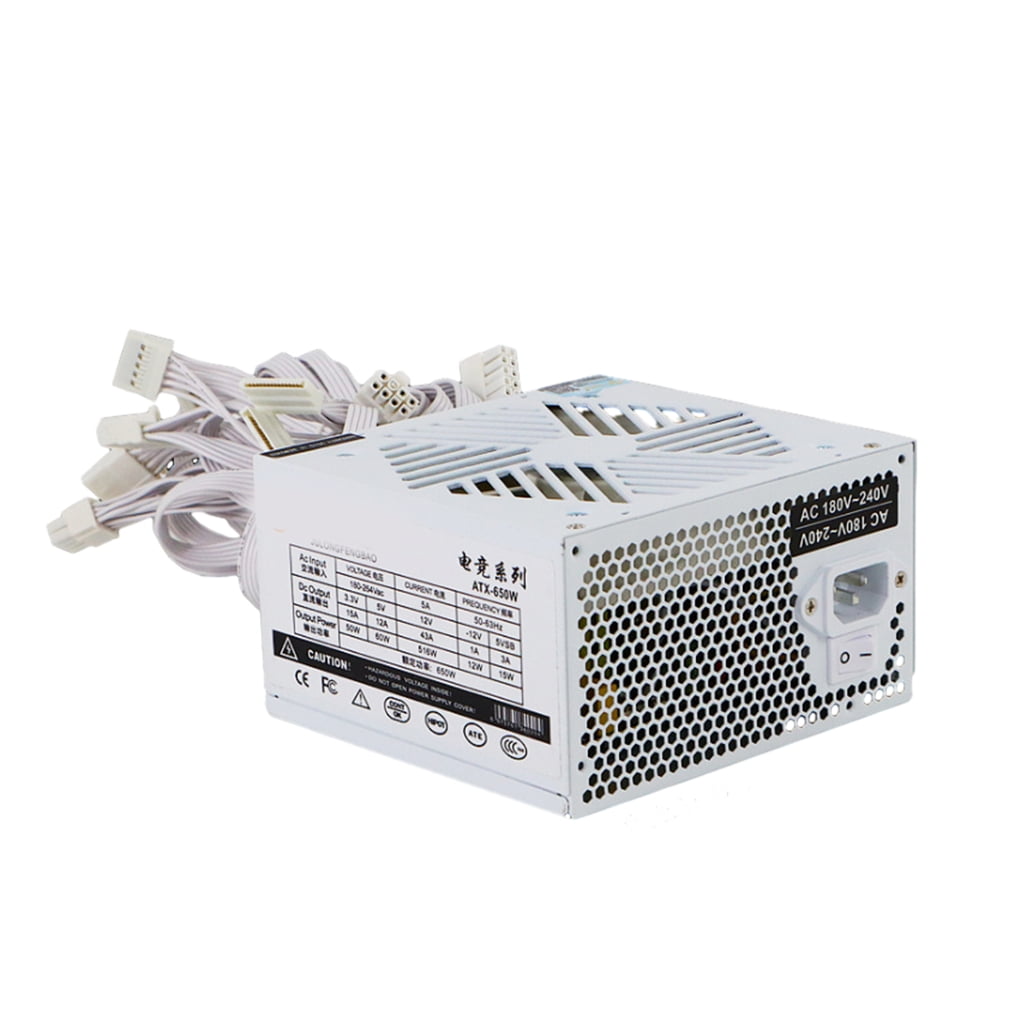 Zeiwohndc 650W Power Supply with 120mm Fan Video Game Computer Chassis Power Supply