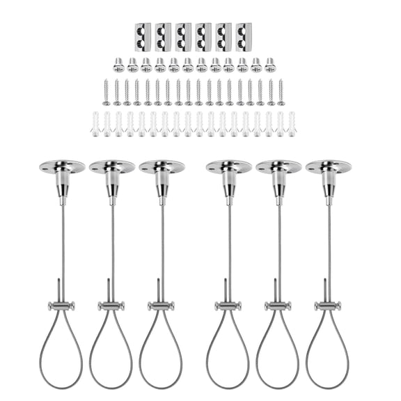 Zeiwohndc 6PCS Heavy Load Ceiling Brackets Steel Adjustable Mounts for Shower Rod