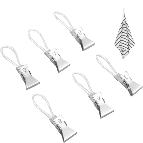 Zeiwohndc 6Pcs Metal Steel Hand Towel Hangers Portable Teas Towel Holder Clip