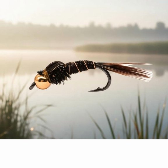 Zeiwohndc 6pcs Pheasant Tail Nymph Fly Baits With Strong Barbed Hook Design