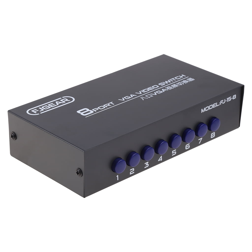 Video Switcher Box Zeiwohndc 8 Port VGA Switch Video Switcher Box 1920*1440 250MHz 8 in 1 ...