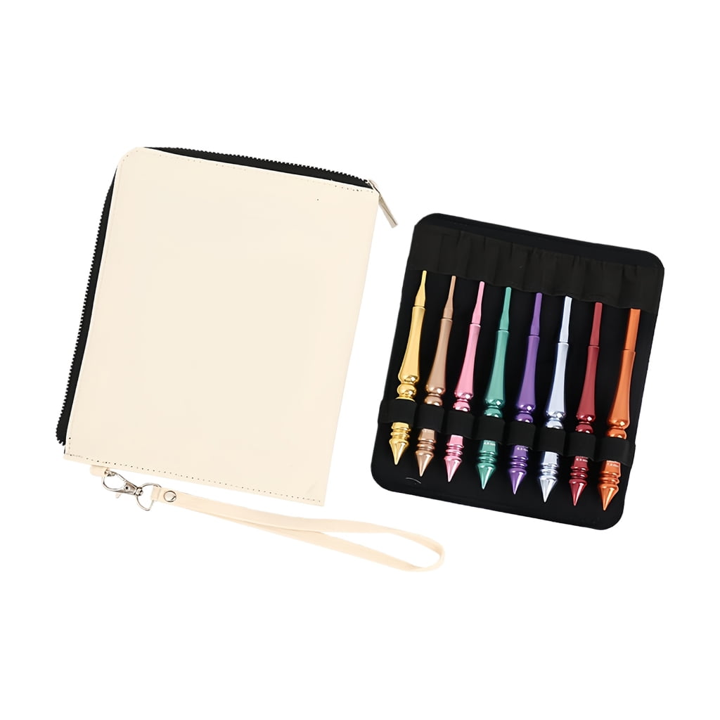 Zeiwohndc 8Pcs Aluminum Alloy Crochet Hook with Ergonomic Grip for Beginner Knitting