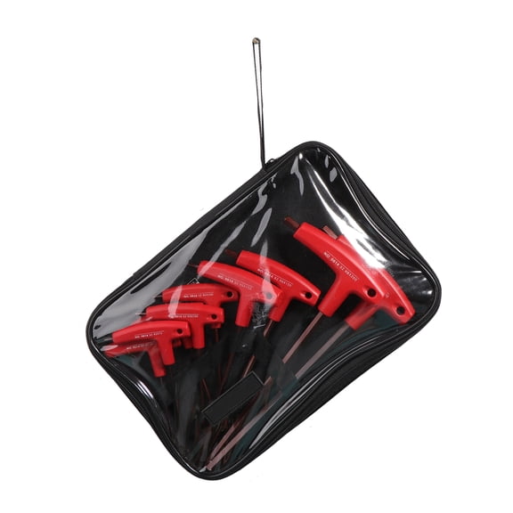 Zeiwohndc 9x T-handle Allen Wrench Set with Ergonomic Handle Portable Long Arm Hex for Key
