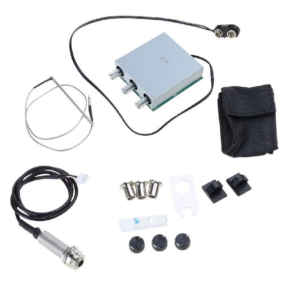 Zeiwohndc Acoustic Guitar Pickup Preamp Acoustic Folk Guitar Ukulele Equalizer Pickup