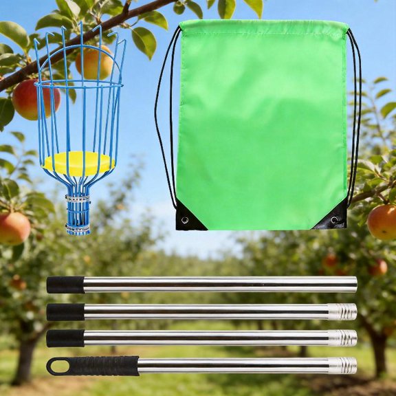 Zeiwohndc Adjustable Rod Long Handle Avocados Grabber Tree Fruit Catcher for Harvesting