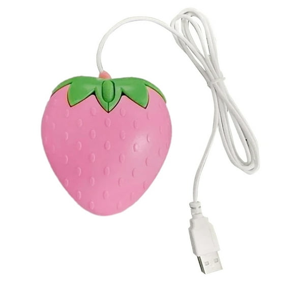 Zeiwohndc Adorable Pink Strawberry Mouse USB Mouse Optical Gaming Mouse for Laptops