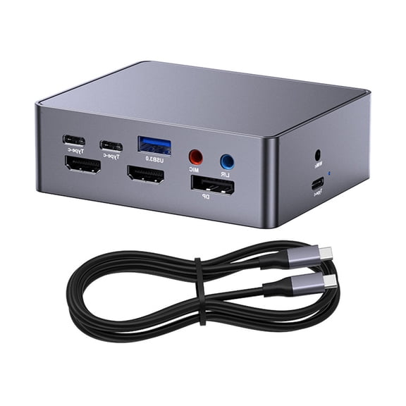 Zeiwohndc Aluminum 16 in 1 USB Hubs 4K HDTV DisplayPort Multiple Tasking Workstations Solution