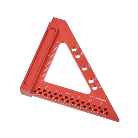Zeiwohndc Aluminum Triangle Ruler Measuring Ruler Woodworking Protractor