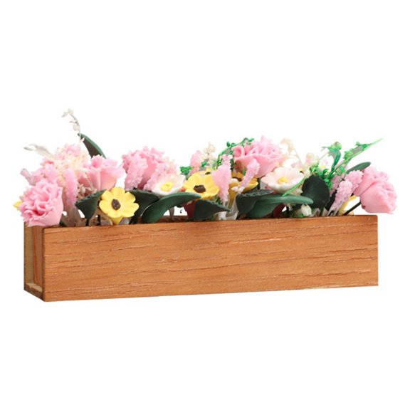 Zeiwohndc Artifical Flower Bed Model Realistic Life Scene Doll House Pretend Game