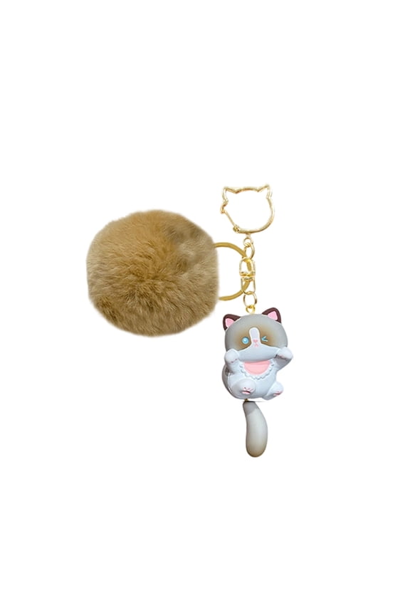 Artistic Desert Themed Keychain Plush Pendant with Keyring Functional Home
