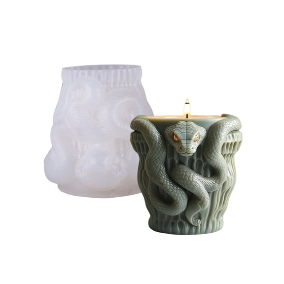 Zeiwohndc Artistic Snake Silicone Mold Crafting Supplies for Planter Candle Jewelry