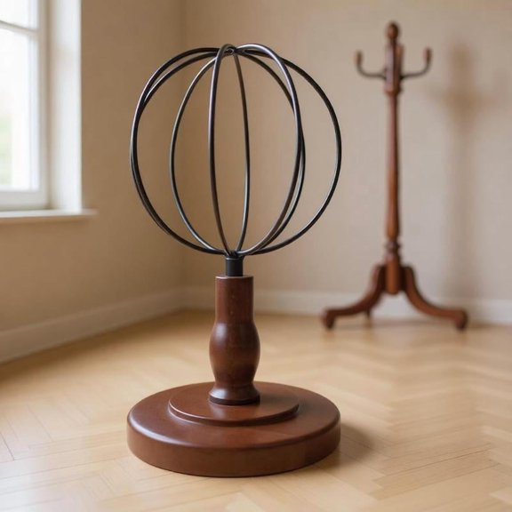 Zeiwohndc Cap Rack Metal Hat Tree On Antique Wood Base Hat Stand For Salon Display