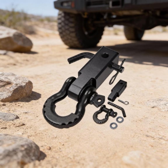 Zeiwohndc Carbon Steel Tow Hook 2" Shackle Hitch Receiver Shackle Block 2", 45000Lbs