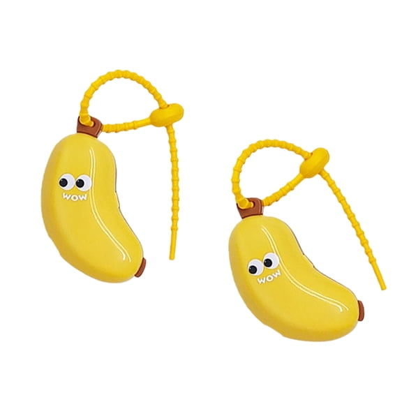 Zeiwohndc Cartoon Banana Toothbrush Head Case For Kids Adult Travel Camping Use 2pieces