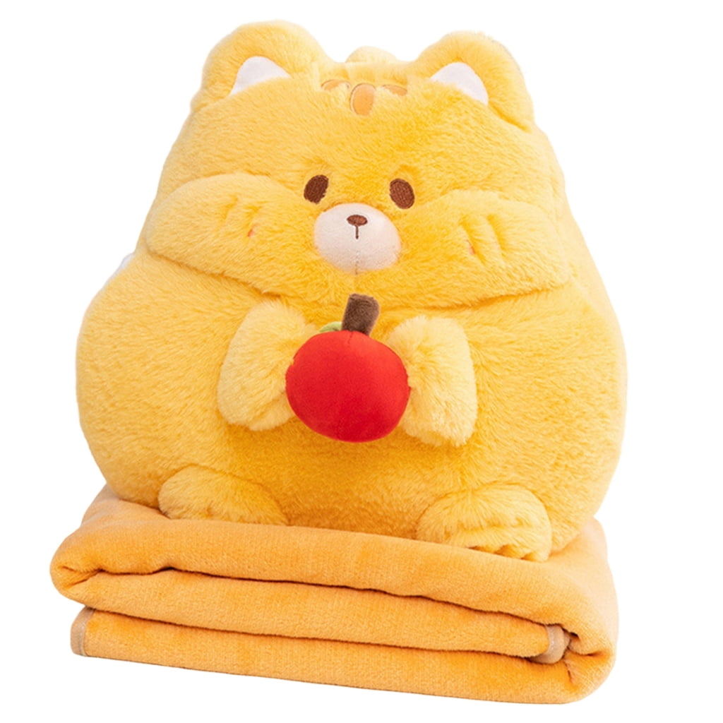 Zeiwohndc Cartoon Capybara Hamster Cushion Blanket Combo Soft Plushie Pillow Throw