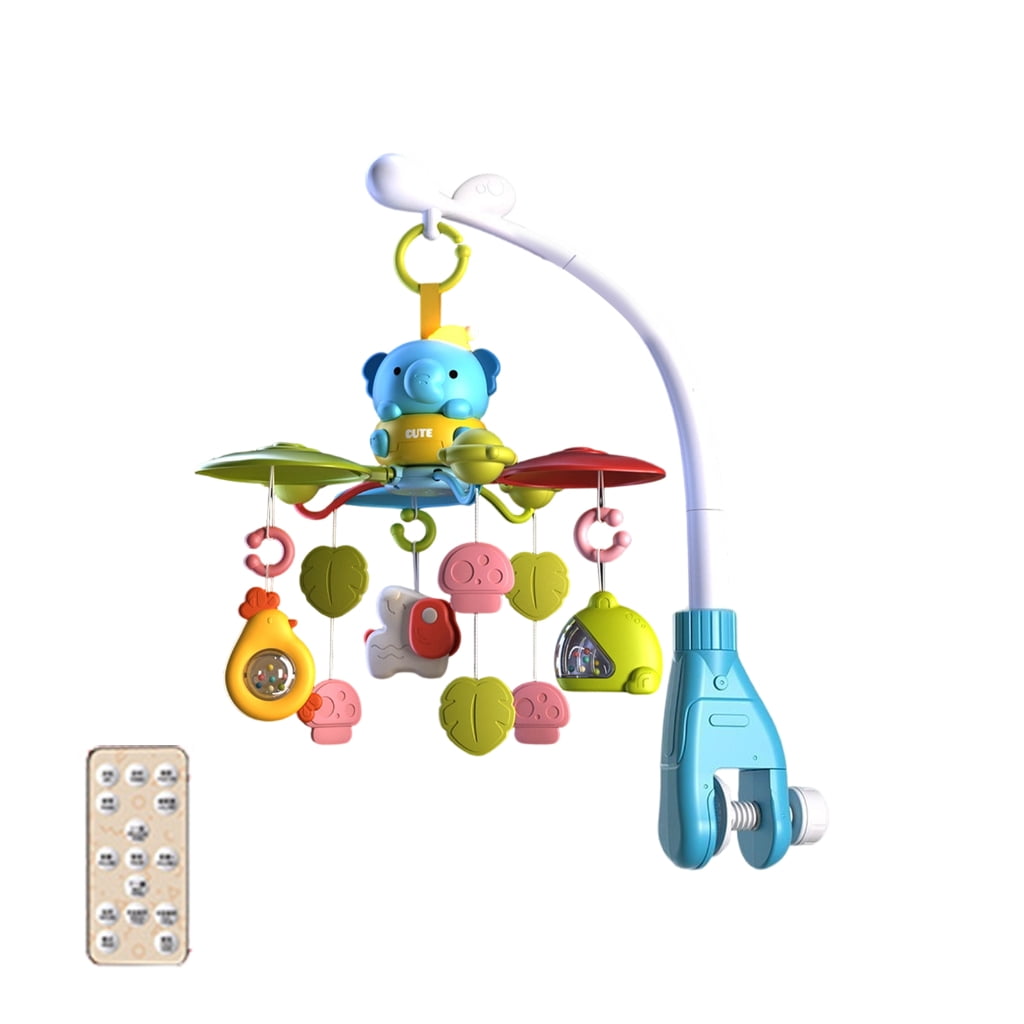 Zeiwohndc Cartoon Elephant Baby Sleep Toy Rotating Music Mobile Infant Crib Hanging Toy