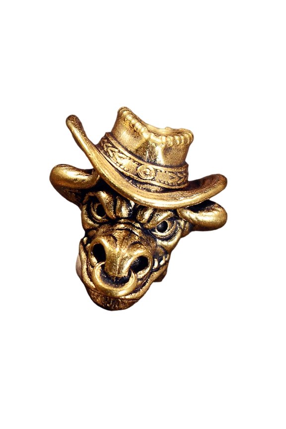 Cattle Head Metal Charm Ornament For Keychains Jewelry Making Handmade Craft