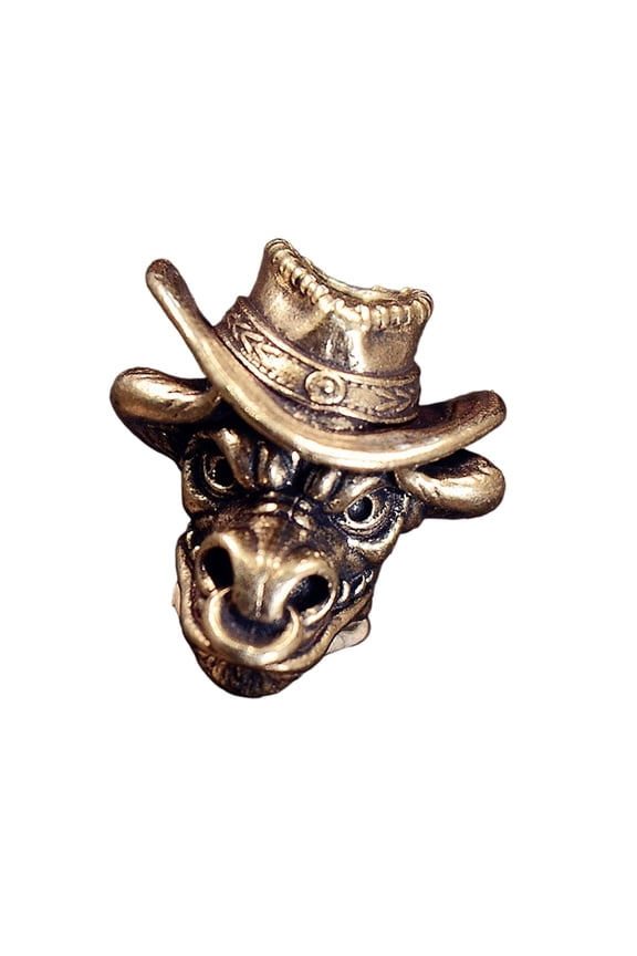 Cattle Head Metal Charm Ornament For Keychains Jewelry Making Handmade Craft