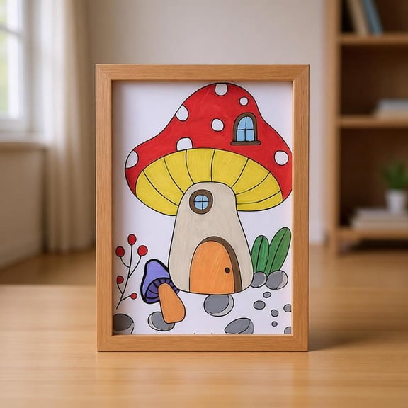 Zeiwohndc Children Artwork Display Frame Solid Wood Magnetic Quick Releases Easy Change