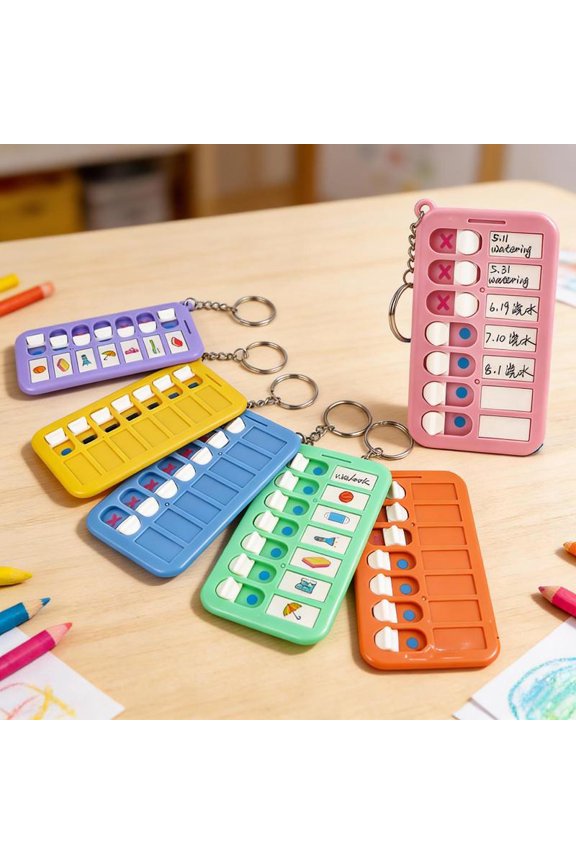 Chore Chart Key Chains Portable Schedule Board Keyrings Memo Checklist Board