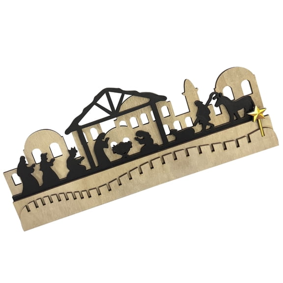 Zeiwohndc Christmas Advent Calendar Nativity Scene Wooden Advent Calendar for Tabletop